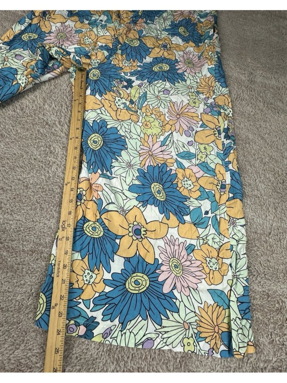 NWT BloomChic Womens Size 12 Wide Leg Jumpsuit Retro Floral Boho Pocket - Picture 5 of 16